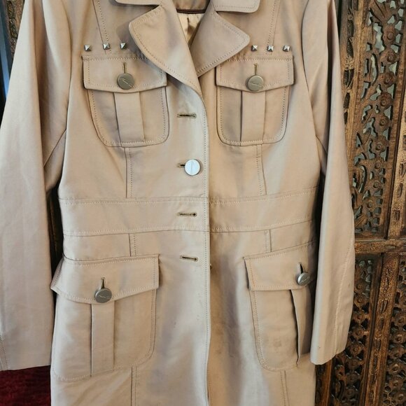 Kenneth cole new york metalic  trench coat size Medium - Picture 1 of 4
